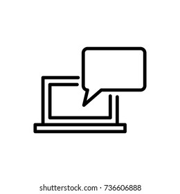 Modern laptop line icon. Premium pictogram isolated on a white background. Vector illustration. Stroke high quality symbol. Laptop icon in modern line style.