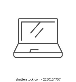 Modern laptop line outline icon