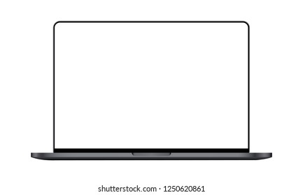 Modern laptop mock up - front view. Vector illustration