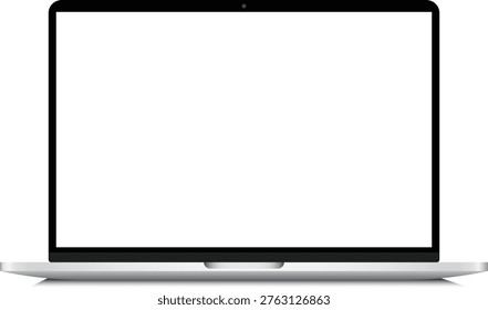 Modern Laptop Mockup with Blank No Screen Front View Isolated on Transparent Background
