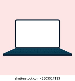 Modern Laptop Mockup with Blank Screen Illustration.