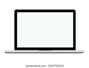 Modern laptop mockup front view, isolated on white background.