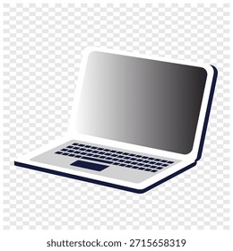 Vista frontal de la maqueta del ordenador portátil moderno, aislado en el fondo blanco. Maqueta de portátil para App ui ux y presentación de Sitio web