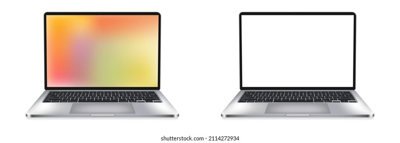 Modern laptop mockup. Realistic laptop template. Vector illustration. EPS 10.