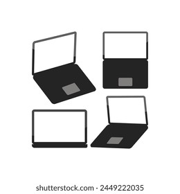 Modern Laptop Mockup Set on White Background: Realistic and Versatile Laptop Mockups