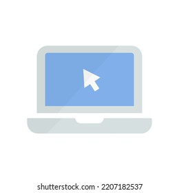 Icono moderno del cursor del ratón y la laptop. Vector.
