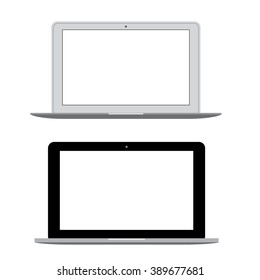 Modern laptop Notebook on white background Vector illustration
