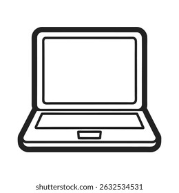 Modern Laptop on Desk Office or Home Workspace Setup