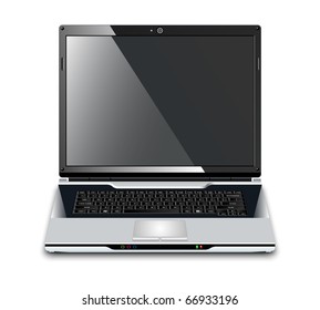 Modern laptop, realistic vector illustration