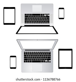 Modern laptop, tablet and mobile vector