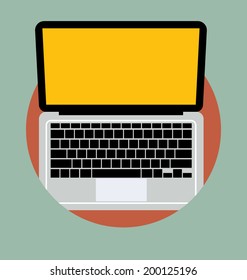Modern Laptop. Vector illustration.