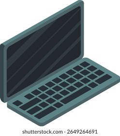 Modern Laptop Vector Illustration with Open Screen