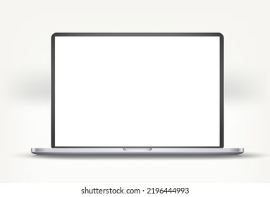 Ordenador portátil moderno con pantalla en blanco. 3.ª burla vectorial