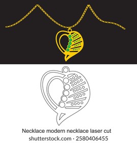 Modern laser cut necklace featuring sleek, intricate designs. A chic and unique accessory, perfect for adding a stylish touch to any outfit with its contemporary and elegant craftsmanship.