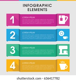 Modern latte infographic template. infographic design with latte icons includes coffee, dish, tea cup. can be used for presentation, diagram, annual report, web design.
