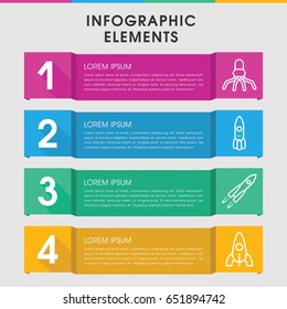 Modern launch infographic template. infographic design with launch icons includes . can be used for presentation, diagram, annual report, web design.
