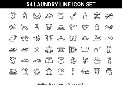 modern laundry icon collection set