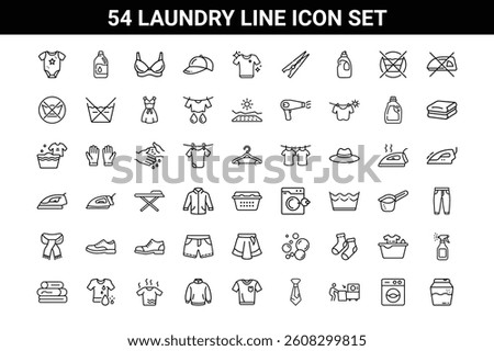 modern laundry icon collection set