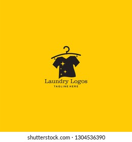 modern laundry logo template. the icon of the washing machine & t-shirt that is so beautiful in bright colors 