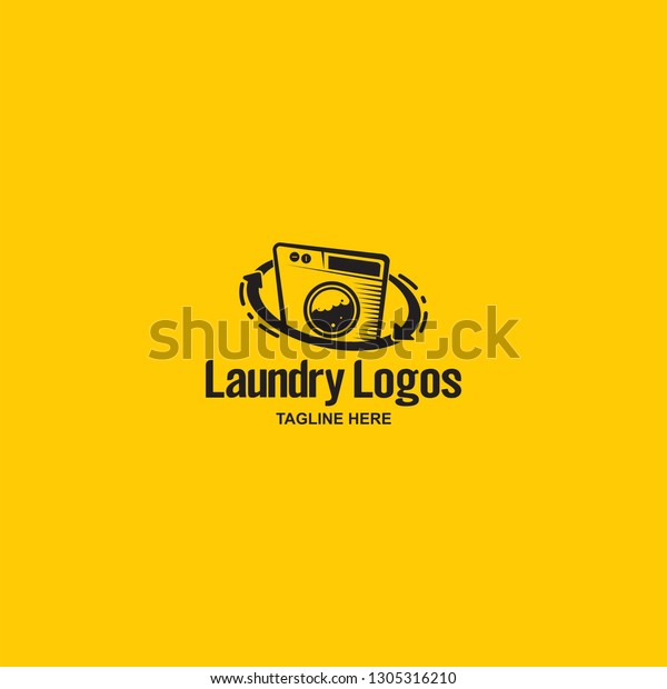 Modern Laundry Logo Template Icon Washing Stock Vector Royalty Free 1305316210