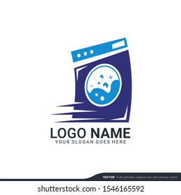Modern Laundry services logo design. Editable logo design