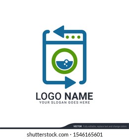 Modern Laundry services logo design. Editable logo design