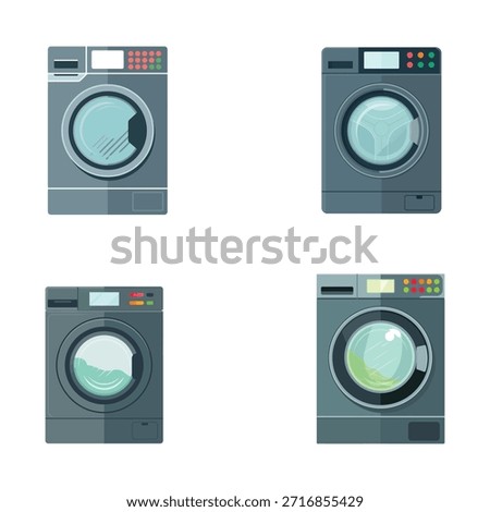 Modern laundry washing machine vector isolated on white background