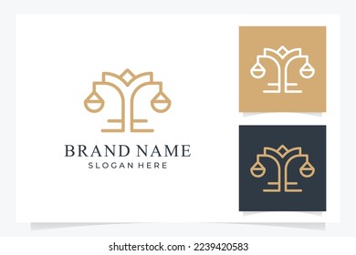 Modern law firm logo design. gold, firm, law, icon justice, Premium Vector