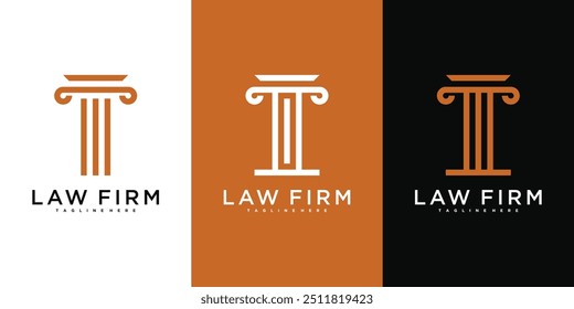 Modern law firm logo design. Firm, law, icon justice. Premium Vector