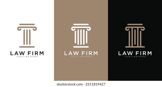 Modern law firm logo design. Firm, law, icon justice. Premium Vector