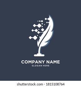 Modern Law Firm Logo Inspiration - clean and clever logo vector feather Vector Icon. Law Office Logo Template