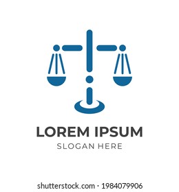 modern law logo template with flat blue color style