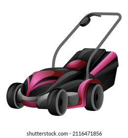 Modern lawn mower icon cartoon vector. Mechanical lawnmower. Cutter garden