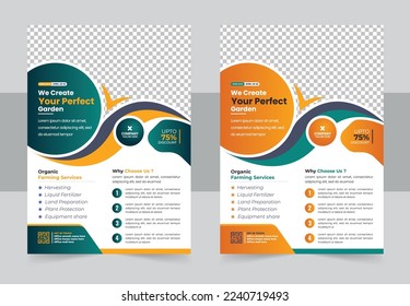 Modern lawn service flyer advertisement template, grass mowing marketing campaign concept, outdoor gardening abstract brochure, mown garden care leaflet concept, isolated.