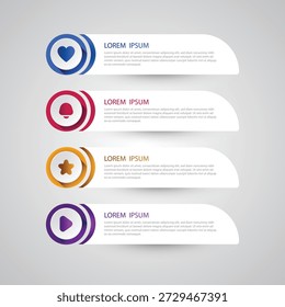 Horizontale Infografik-Listenvorlage für moderne Layered Circle