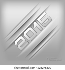 Modern layout with 2015 new year numbers. Vector chrome background.