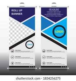 Modern layout of abstract and attractive Roll Up Banner vector template.