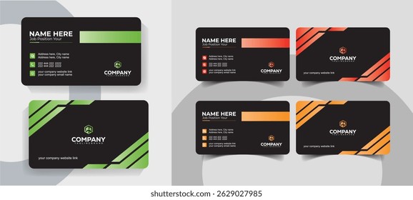 Design moderno de cartão de visita de layout para profissionais criativos