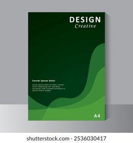 Diseño moderno de la cubierta del diseño con ondas de color verde. Puede ser utilizado para la cubierta del libro, folleto, informe anual, revista, presentación del negocio, cartel, volante, Anuncio,