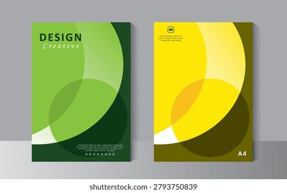 Modern layout cover design with green and yellow colour. Can be use for Book cover, Brochure, Annual Report, Magazine, Business Presentation, Poster, flyer, Banner,