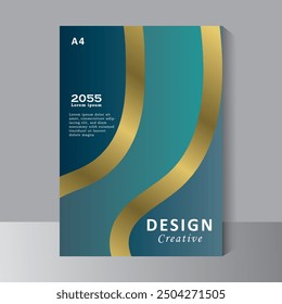 Diseño moderno del volante de la cubierta del diseño para su negocio, diseño de la cubierta del libro, Plantilla del Vector del folleto, informe anual, revista, presentación del negocio, cartel, Anuncio, Sitio web, con color azul y oro