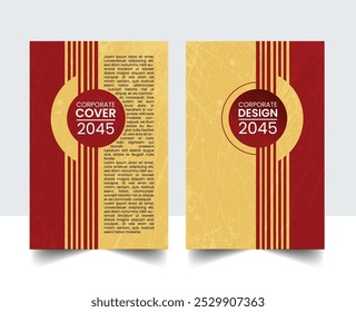 Modernes Layout-Cover. rote und orangefarbene Corporate Book Cover Design, EPS Vector Template. Kann an Broschüre, Geschäftsbericht, Magazin, Business-Präsentation, Flyer, Banner, Tagebucheinband angepasst werden.
