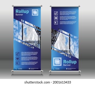 modern layout design for rollup banner, roll up design, brochure vector design illustration