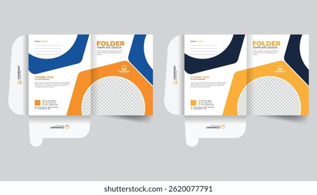 Modern layout file folder design, Presentation folder template design, office document file folder, cover for catalog, brochures
