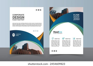 Modern Layout Flyer. Corporate Book Cover Design, EPS Vector Template. Can be Adapt to Brochure, Annual Report, Magazine, Business Presentation, Poster, flyer, Banner, Website