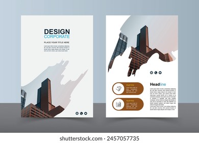 Modern Layout Flyer. Corporate Book Cover Design, EPS Vector Template. Can be Adapt to Brochure, Annual Report, Magazine, Business Presentation, Poster, flyer, Banner, Website