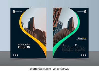 Modern Layout Flyer. Corporate Book Cover Design, EPS Vector Template. Can be Adapt to Brochure, Annual Report, Magazine, Business Presentation, Poster, flyer, Banner, Website

