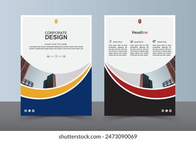 Modern Layout Flyer. Corporate Book Cover Design, EPS Vector Template. Can be Adapt to Brochure, Annual Report, Magazine, Business Presentation, Poster, flyer, Banner, Website