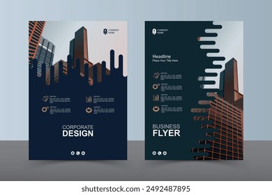 Modern Layout Flyer. Corporate Book Cover Design, EPS Vector Template. Can be Adapt to Brochure, Annual Report, Magazine, Business Presentation, Poster, flyer, Banner, Website

