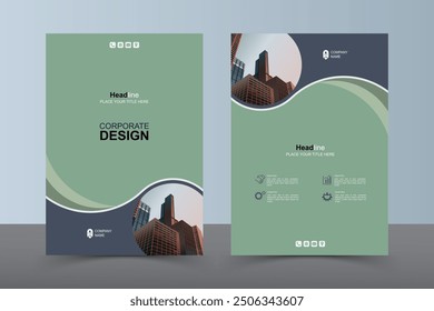 Modern Layout Flyer. Corporate Book Cover Design, EPS Vector Template. Can be Adapt to Brochure, Annual Report, Magazine, Business Presentation, Poster, flyer, Banner, Website